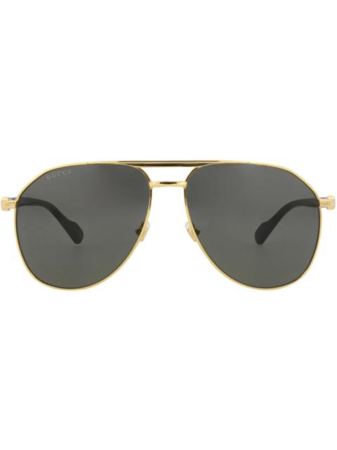 Gucci Aviator-Frame Metal Sunglasses Gold Gold Grey (GG1220S-30013416-001)
