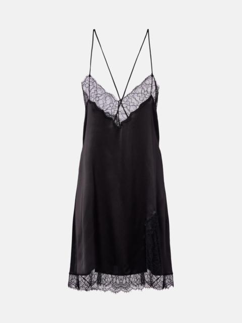 Dolce & Gabbana Silk and cotton-blend satin slip dress