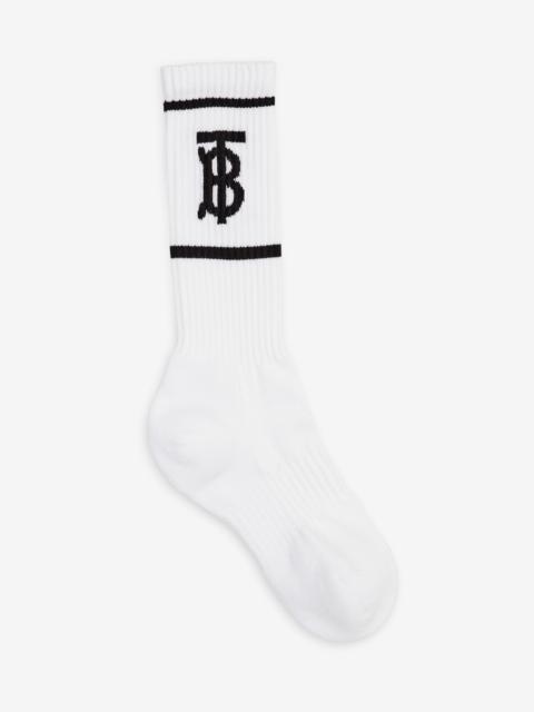 Burberry Monogram Motif Intarsia Cotton Blend Socks