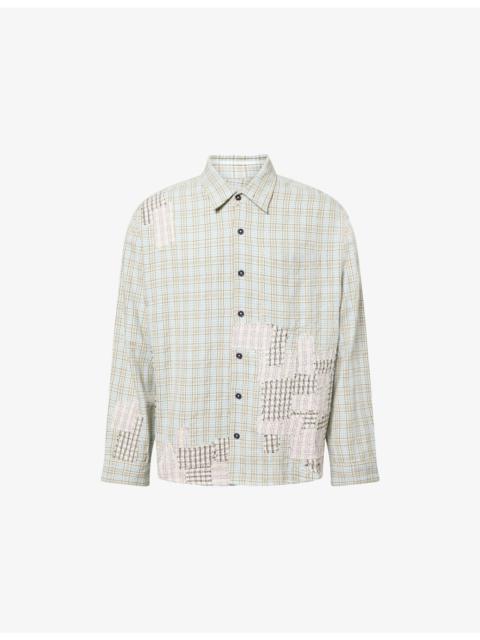 Story mfg. Scrap Patchwork Checked Cotton Shirt