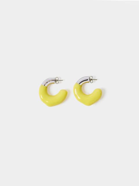 SUNNEI SMALL RUBBERIZED EARRINGS SILVER / yellow