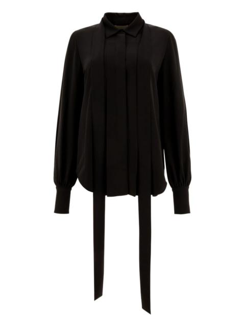ELIE SAAB pleated neck-tie shirt