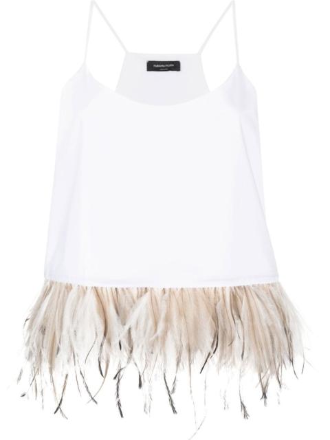 FABIANA FILIPPI feather-trim sleeveless top
