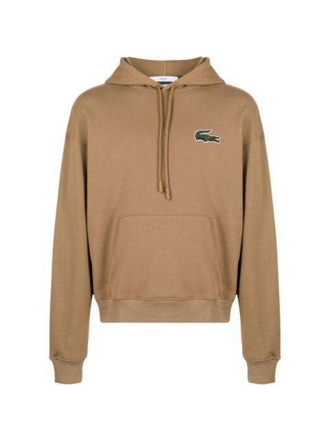 logo-patch organic-cotton hoodie