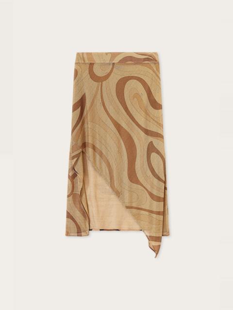 PUCCI MARMO PRINT LAME SKIRT