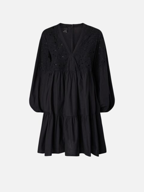 MINI DRESS WITH OPENWORK DESIGN AND CRYSTALS