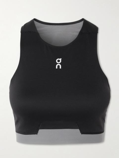 On Train 2-in-1 Cropped Stretch Recycled-jersey Top