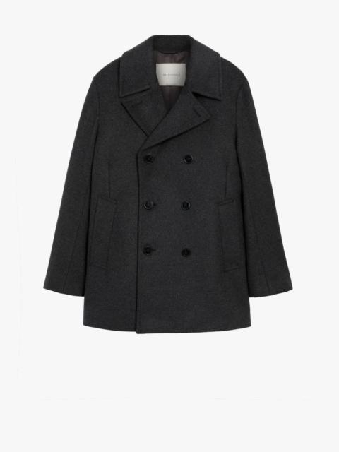 DALTON CHARCOAL WOOL & CASHMERE PEA COAT | GM-1075F