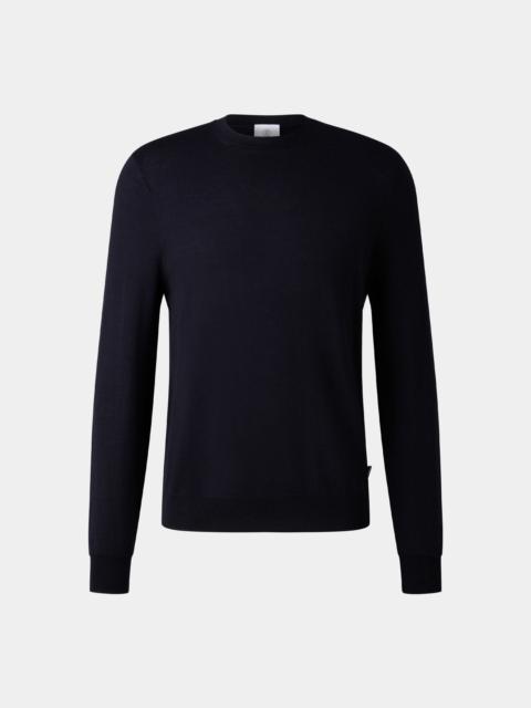 BOGNER Ole pure new wool sweater in Dark blue