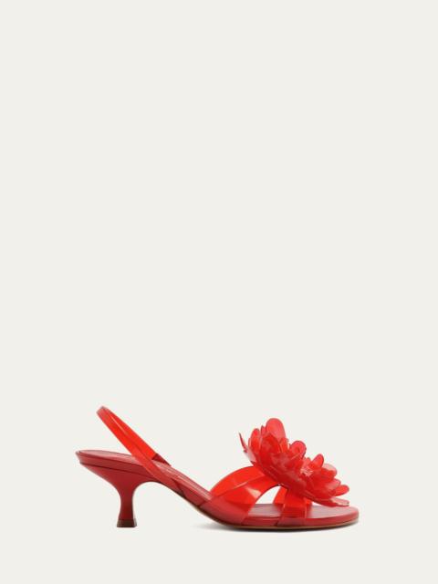 FARM RIO Red Flower Jelly Heeled Sandal