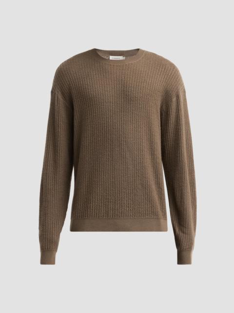 FRAME Men's Textured Wool Crewneck Sweater - Soft Taupe