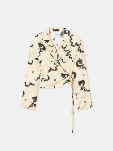 Nanushka Slip Satin Wrap Shirt