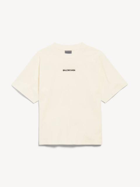 BALENCIAGA Women's Balenciaga Back T-shirt Medium Fit in Cream