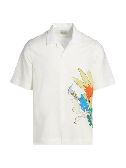 Paul Smith Men's Bird & Flowers Camp Shirt - White