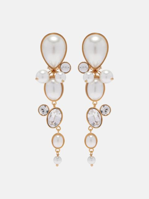 Oscar de la Renta Embellished clip-on earrings
