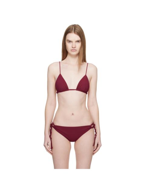 Jil Sander Red Jersey Tangle Bikini Top