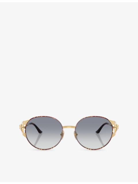 VERSACE VE2303 Round-Frame Metal Sunglasses