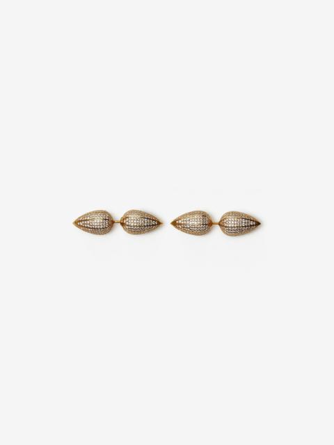 Burberry Gold-plated Pavé Spear Earrings