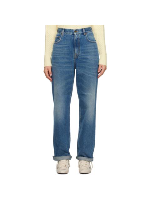 Women's cropped flared jeans with medium wash