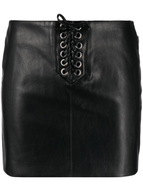 ROTATE Textured lace-up miniskirt