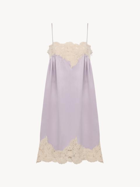 Chloé THIN-STRAP MINI DRESS IN WASHED SILK SATIN