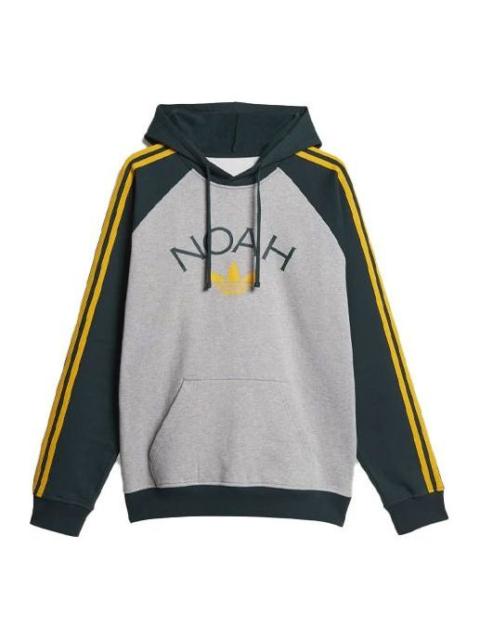 adidas Men's adidas originals x NOAH Crossover 3-stripes Logo Printing Colorblock Pullover Green HC4305