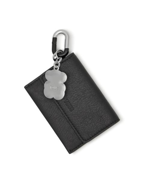 TOUS Set of black and silver-colored Key ring pendants and Change purse Hold