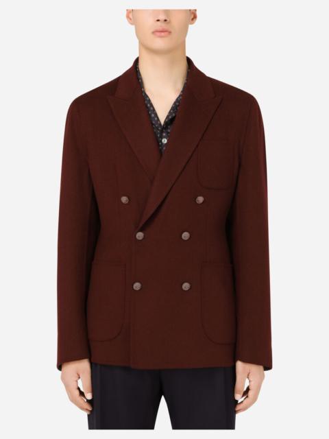 Deconstructed double-breasted double wool jacket