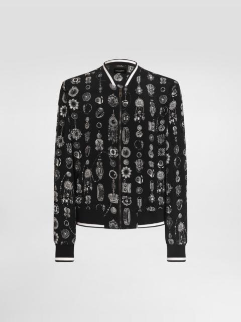 Dolce & Gabbana Jewel-print marocain crêpe jacket