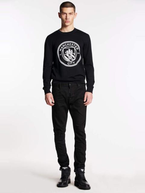DSQUARED2 MANCHESTER CITY BLACK SEXY TWIST JEANS | REVERSIBLE