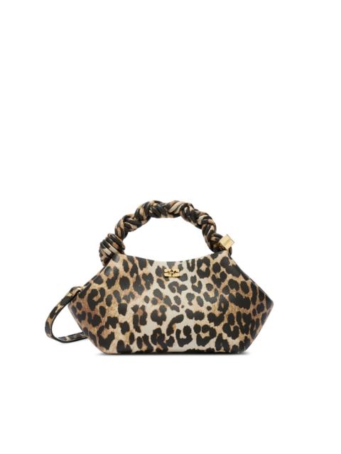 GANNI small Bou leopard-print twisted-handle crossbody bag