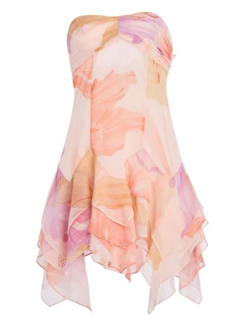 RETROFÊTE Maura floral-print ruffled mini dress