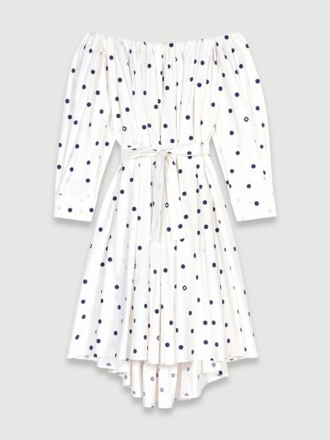 maje Shirt dress with bardot neckline