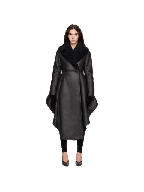 Alaïa Brown Asymmetric Shearling Coat