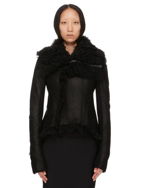 Rick Owens Naska Shearling-Trim Leather Jacket