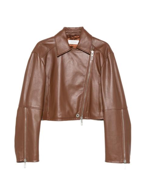 Sportmax fringed cropped leather jacket