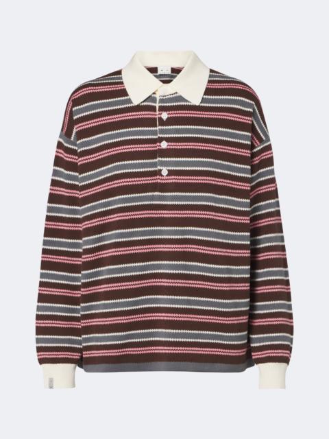 THE UPSIDE Wonder striped cotton polo sweater