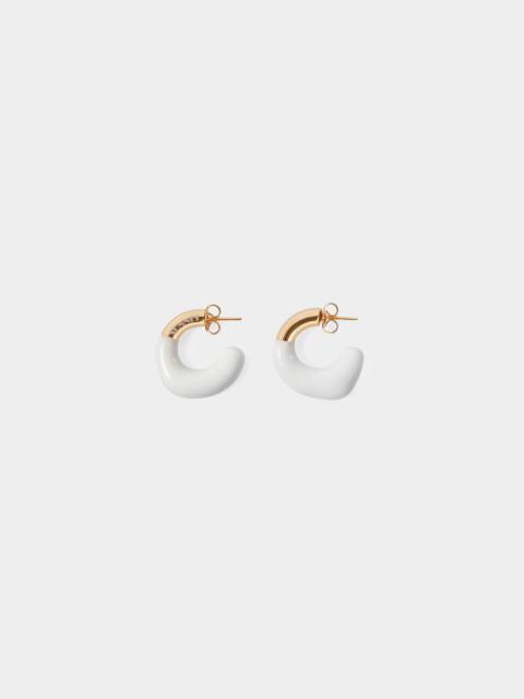 SUNNEI MINI RUBBERIZED EARRINGS GOLD / white