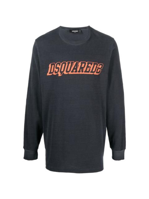 DSQUARED2 logo-print long-sleeve sweatshirt