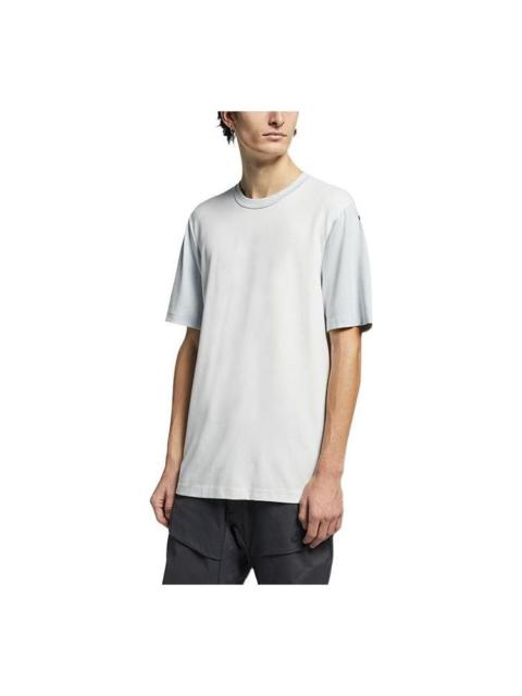 Men's Nike Solid Color Logo Printing Round Neck Short Sleeve White T-Shirt AR1581-043