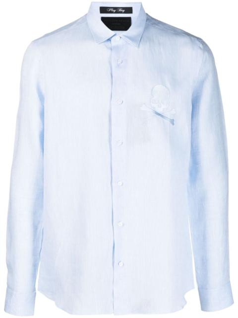 PHILIPP PLEIN long-sleeve linen shirt