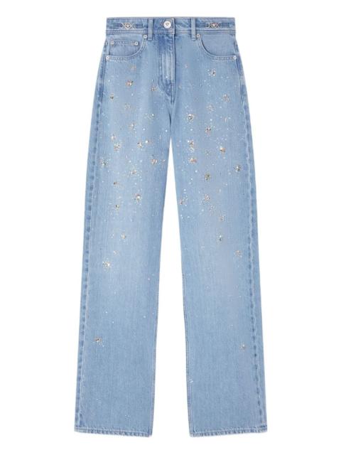 VERSACE embellished high-waist jeans