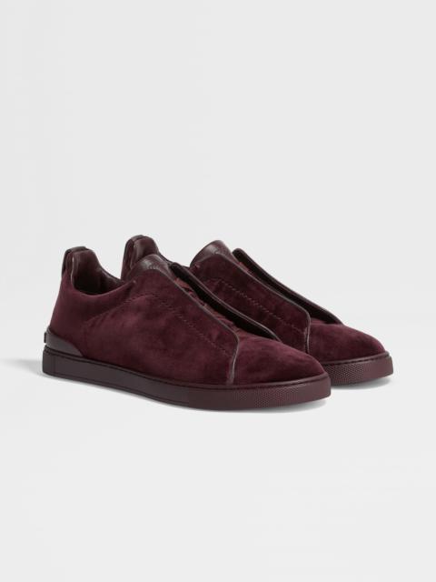 ZEGNA DARK PURPLE VELVET TRIPLE STITCH™ SNEAKERS