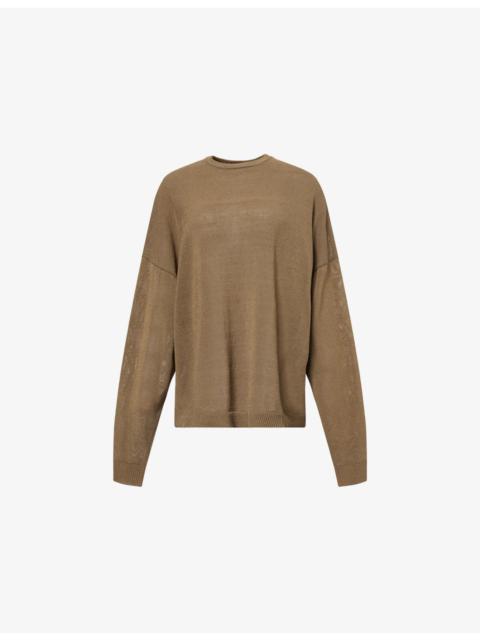 Basel Crew Neck Fine-Knit Cotton-Blend Jumper