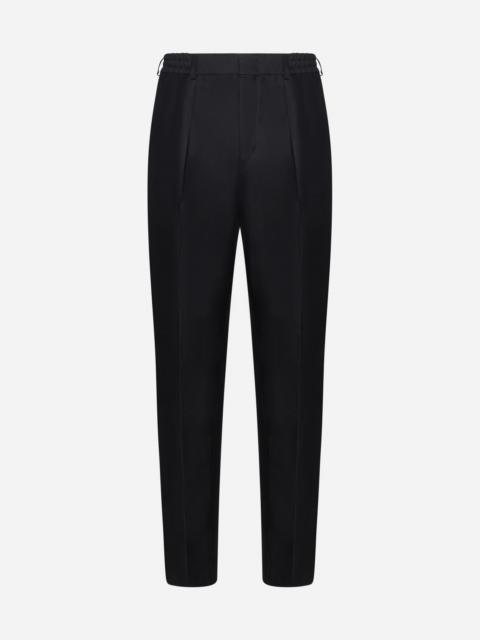 Stretch cotton-blend trousers