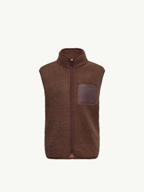 Moncler Nubuck-Trimmed Teddy Vest