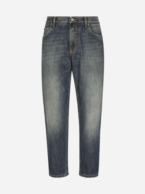 Dolce & Gabbana Light blue wash loose stretch jeans
