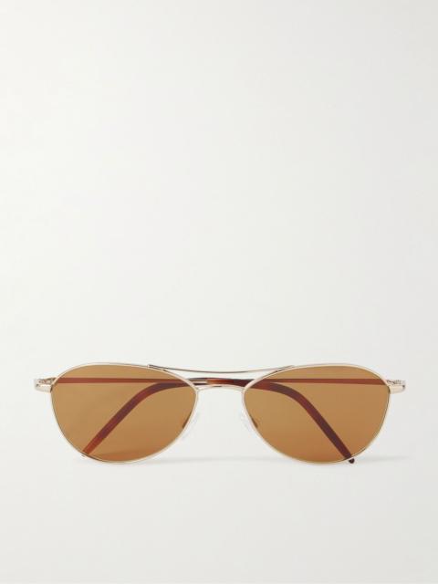 Oliver Peoples + Roger Federer R-14 Aviator-Style Gold-Tone Sunglasses Gold