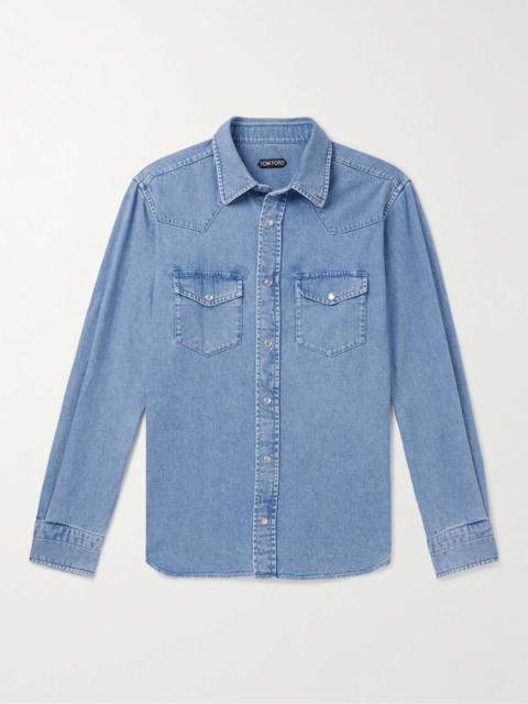 Slim-Fit Denim Western Shirt