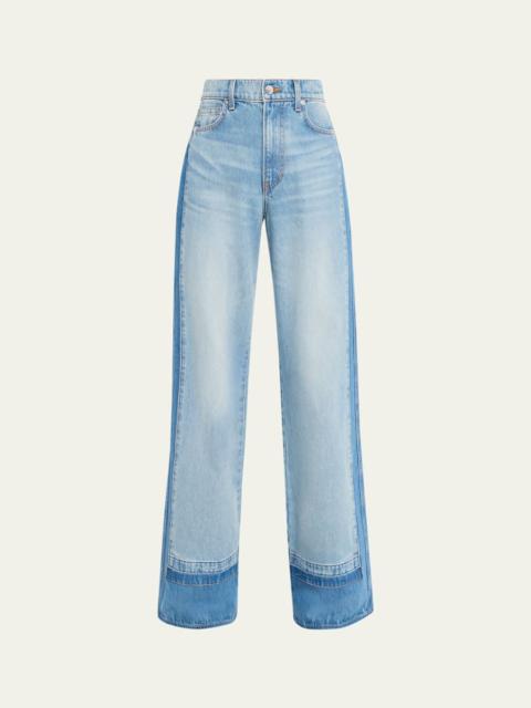 VERONICA BEARD Taylor Colorblock Wide-Leg Jeans